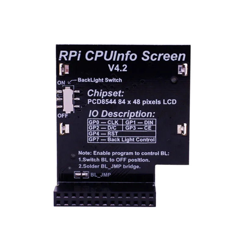 1.6-inch LCD display module for Raspberry Pi with visible screen and backlight switch.