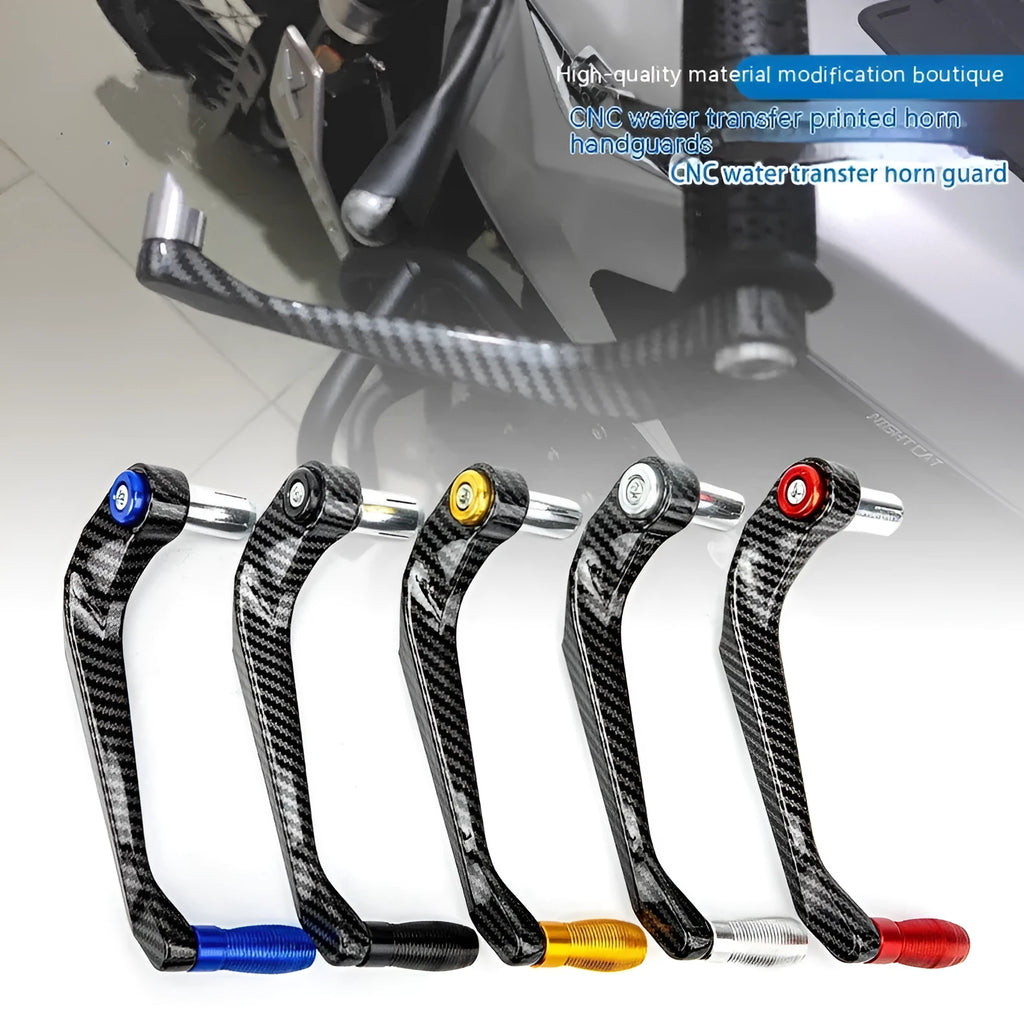 Aluminium motorcycle hand guards with water transfer printed pattern in multiple colour options