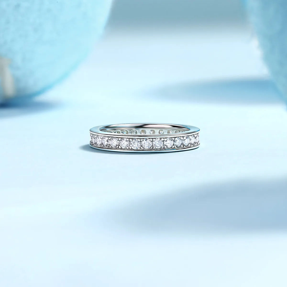 Moissanite wedding ring set S925 silver platinum plated gold platinum rose gold sizes 5-9 with GRA certificate