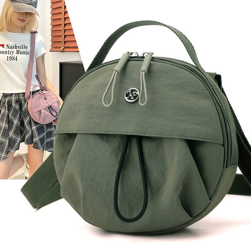 Women's nylon shoulder messenger bag in urban simplicity style with internal organisation compartments