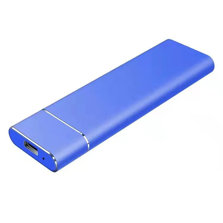 Ultra-thin metal shell SSD mobile hard disk in five colour options with USB data cable.