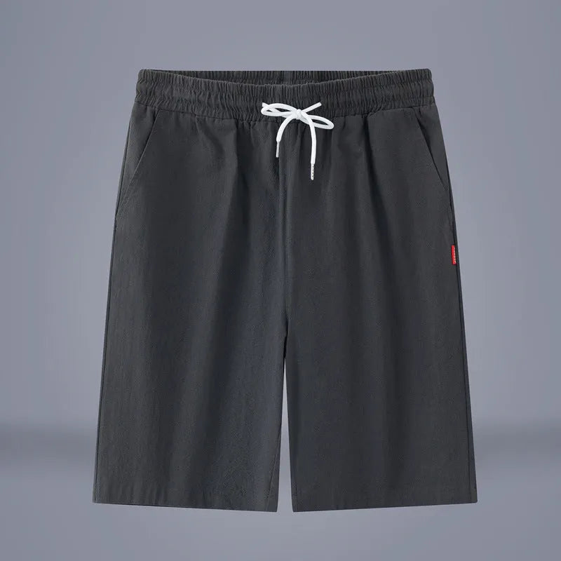 Chinese style cotton linen cropped trousers in solid colours with drawstring waist