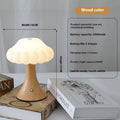 Mushroom lamp with touch control and USB charging in wood grain, white, cream, grey, or black colour