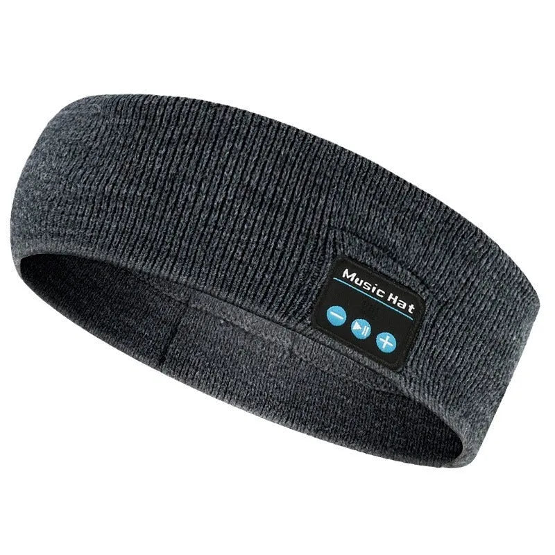 Bluetooth 5.4 sports hair band with removable music module in black, dark gray or gray white colours