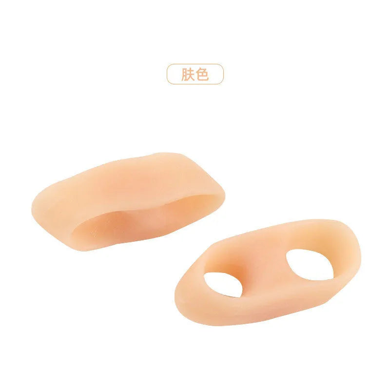 Double ring little toe separator in SEBS, skin colour and white, 1 pair for daily leisure foot care