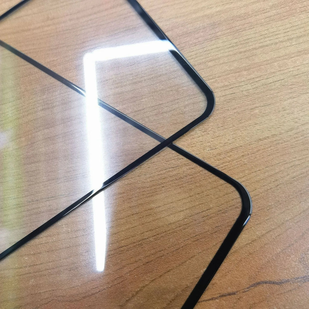 High aluminum tempered glass screen protector in black for Samsung Galaxy phones