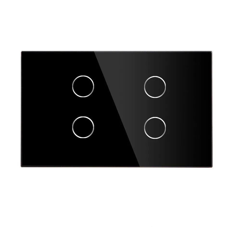 Smart WiFi touch light switch with tempered glass panel, 1000W, IP65, voice control, black gold grey white