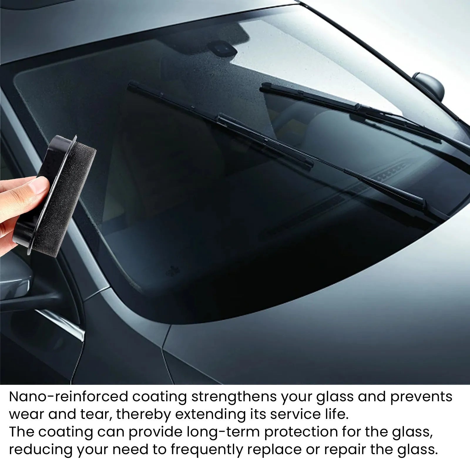 Blue car cleaning sponge for vehicle window maintenance with 10cm length portable design