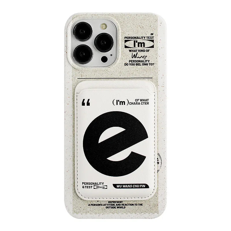 Creative magnetic biodegradable silicone phone case for iPhone 13, 14, 15 series with card pack option