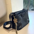 Small square crossbody bag in trendy cool colour made from Oxford cloth with street trend styling