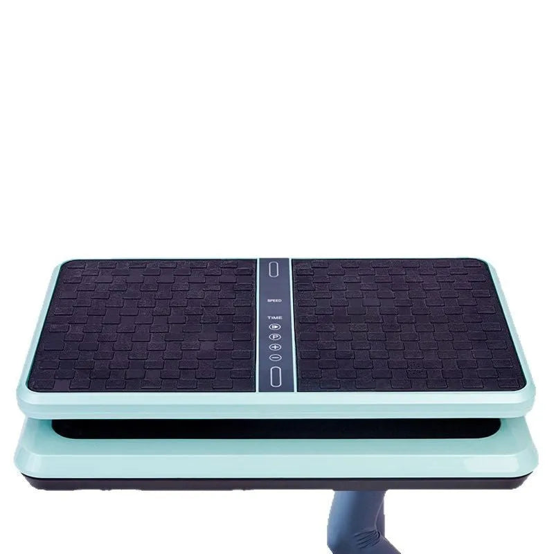 Power plate shaking home body exercise massager in mint green Bluetooth colour on floor