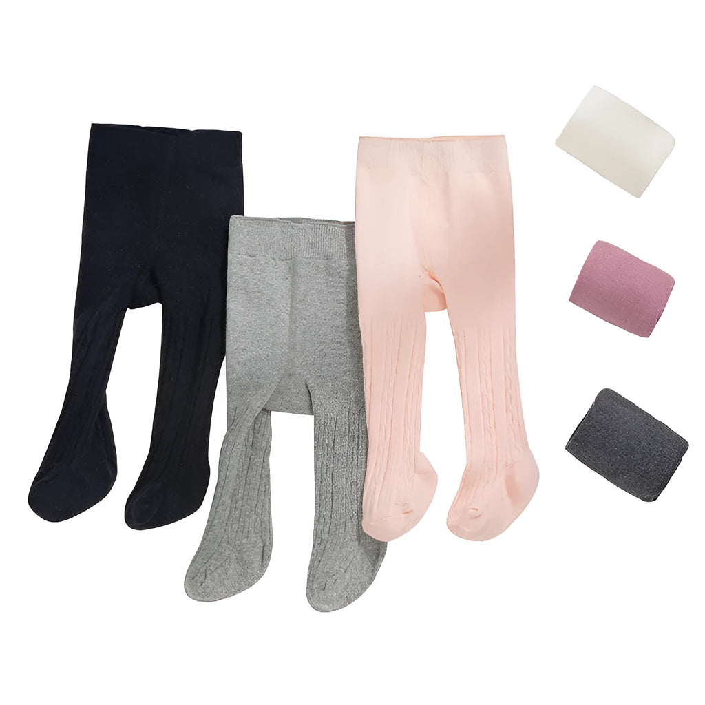 Pure cotton solid colour baby leggings with high waist foot pants in white for 0-6 months