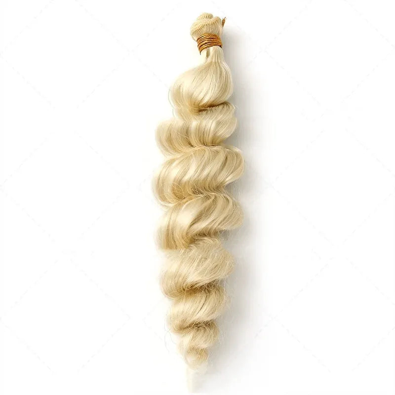 Golden synthetic hair weft wig in 18in, 20in and 22in length options