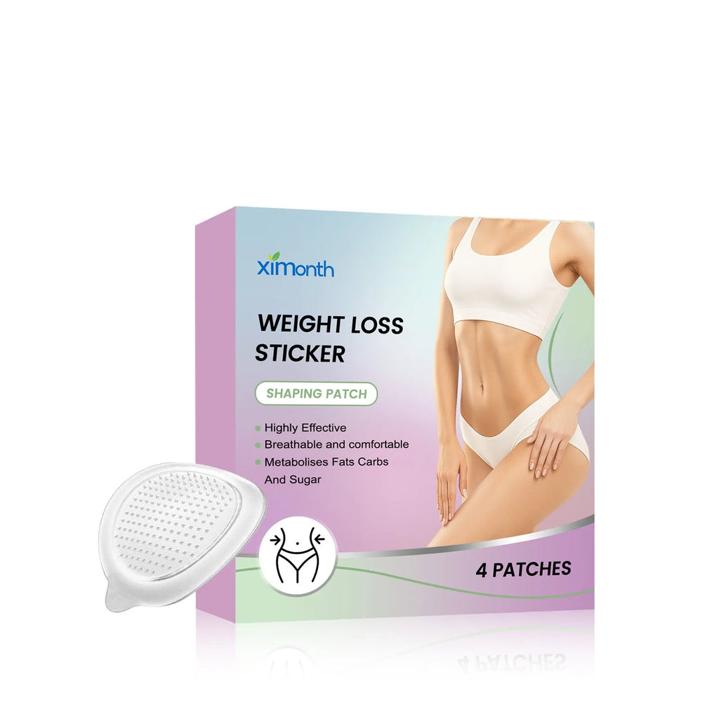 Pack of four body nursing adhesive bandages with aloe and mint extracts on skin.
