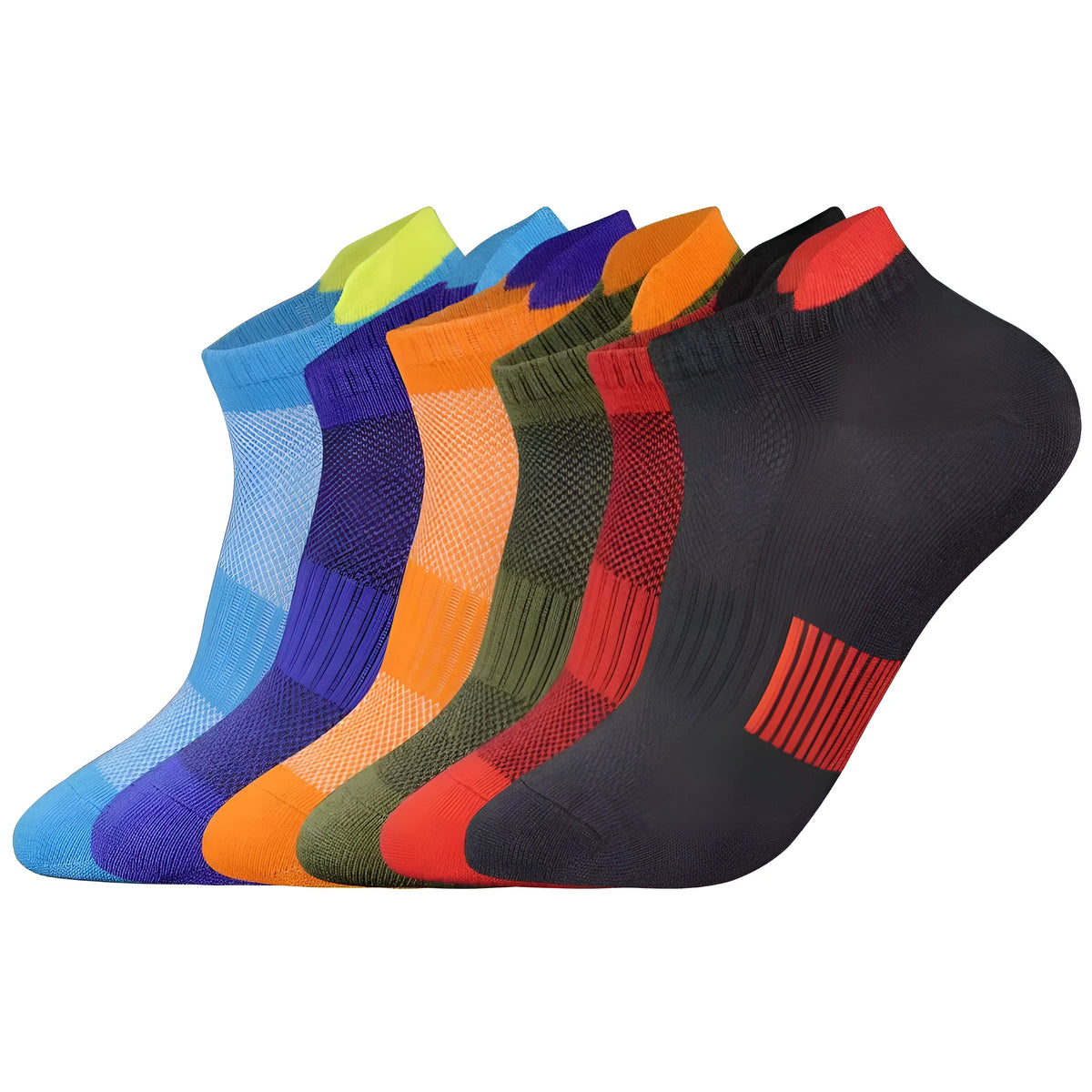Stretch socks for outdoor fitness and running, invisible anti-friction design, one pair, six colours