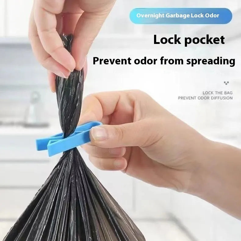 PP plastic garbage bag fixing clip for side-mounted attachment to trash cans