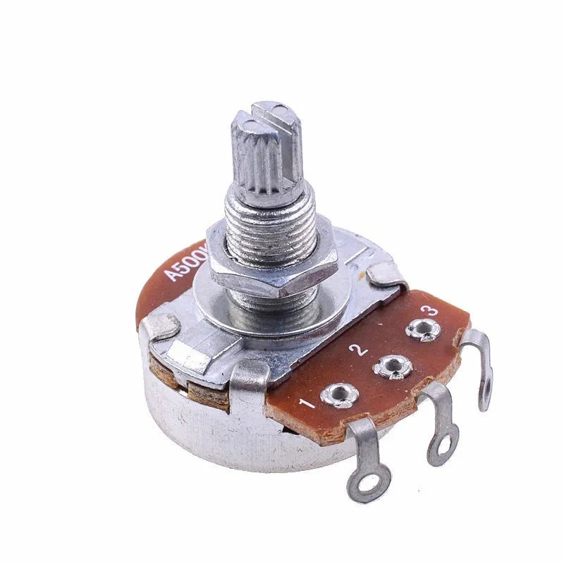 Metal electric guitar control knob for potentiometer replacement.