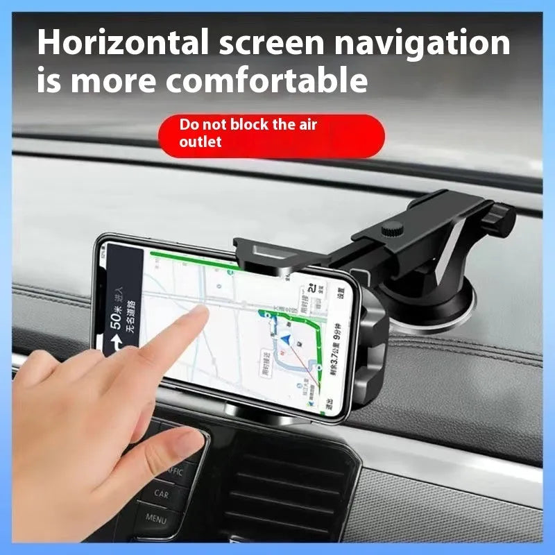 Car phone holder adhesive pad on dashboard, holding a smartphone, available in black gold silver
