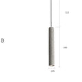 Industrial concrete rod chandelier with marble light body and adjustable 2-metre drop.