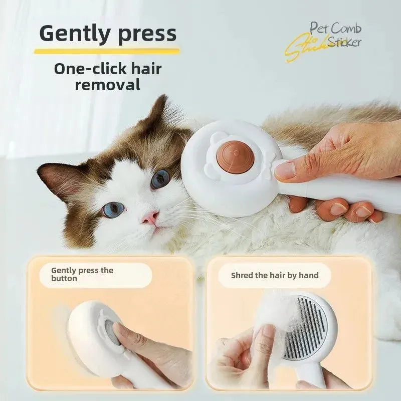 Rechargeable two-in-one pet nail trimmer comb for cats and dogs in brown and gray