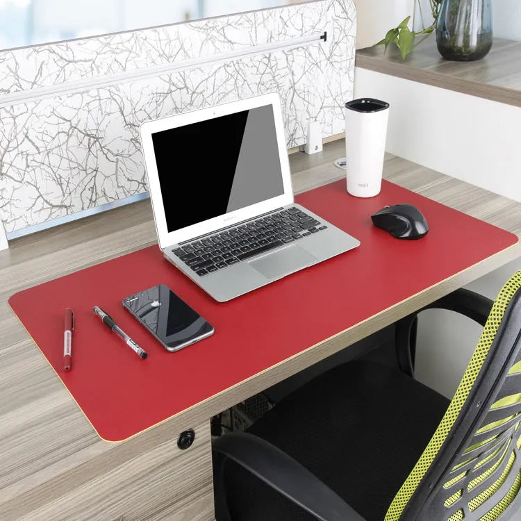 Oversized double-sided mouse table mat in sapphire blue with yellow, 120x60cm PU material
