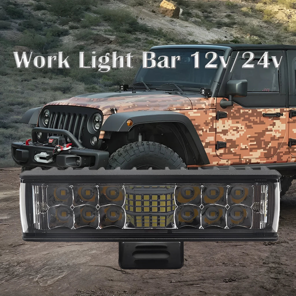 Black aluminium straight-line 7-inch 60W LED work light for vehicles