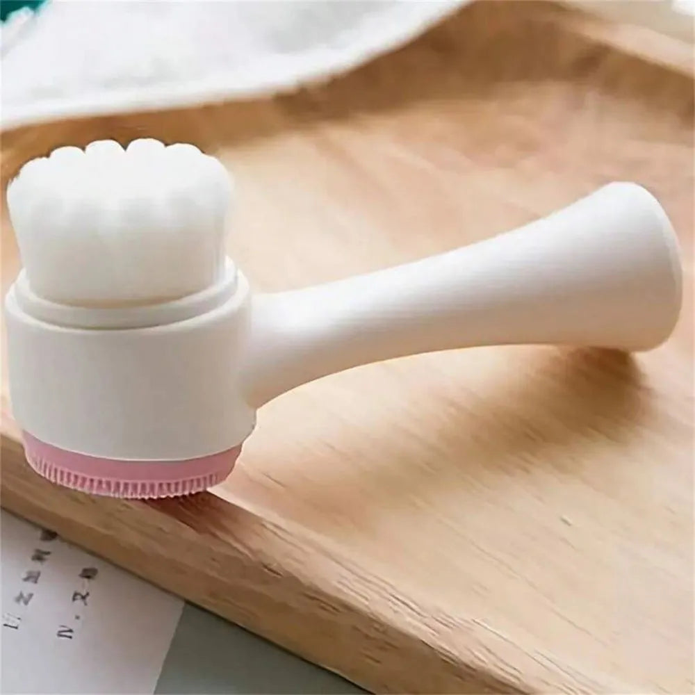 Blue nylon pet paw brush for dogs and cats measuring 13.5cm with gentle massage bristles