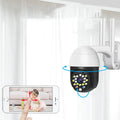 White outdoor dome security camera with infrared LEDs for night vision up to 5 metres
