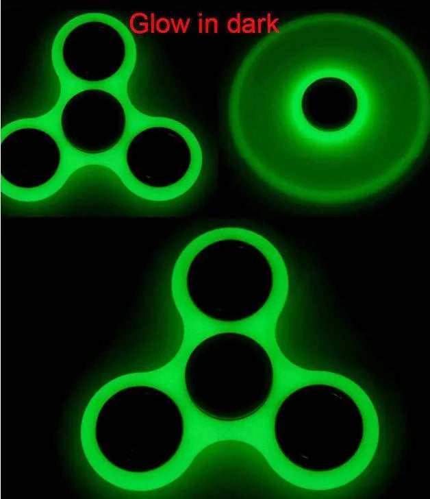 Glow in dark tri-spinner fidget toy white ABS plastic three-lobed design