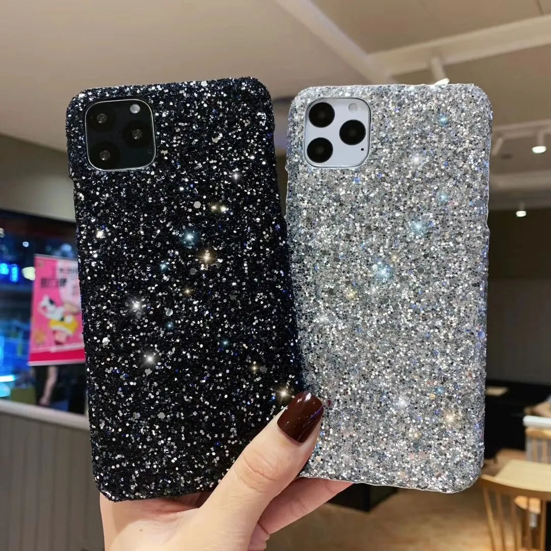 Glitter sequin iPhone case in pink, back cover with camera protection for iPhone X XS XR 11 Pro Max
