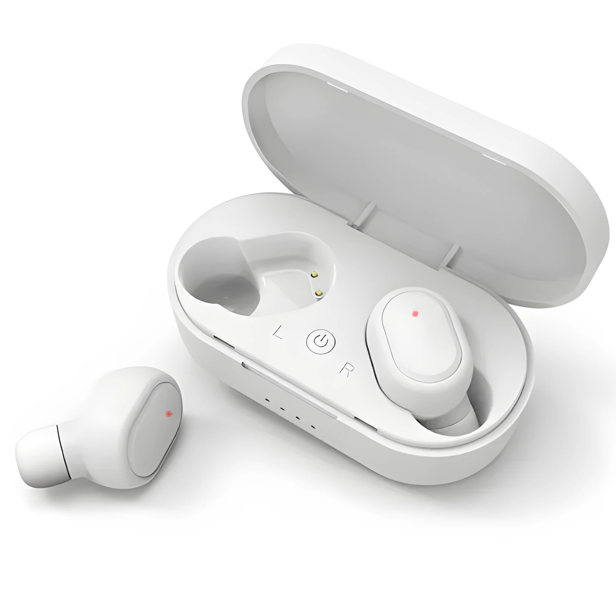 M1 Bluetooth wireless earbuds in black and white colours with 10m range