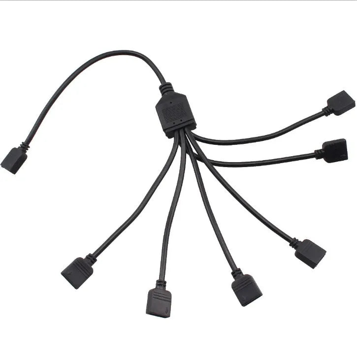 RGB LED atmosphere light kit for car interior with six flexible strips and remote control