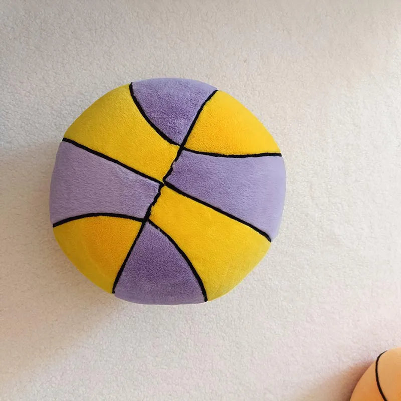 Soft basketball plush toy in orange, 28cm spherical doll for kids