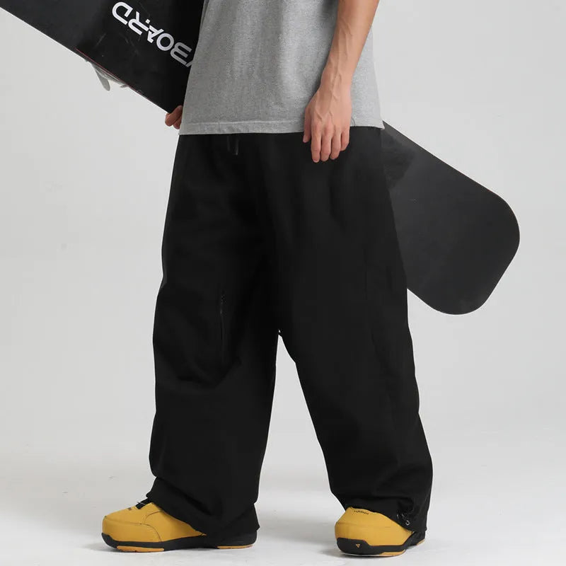 New Loose Single-board Windproof Waterproof Breathable Wide-leg Work Pants in Khaki