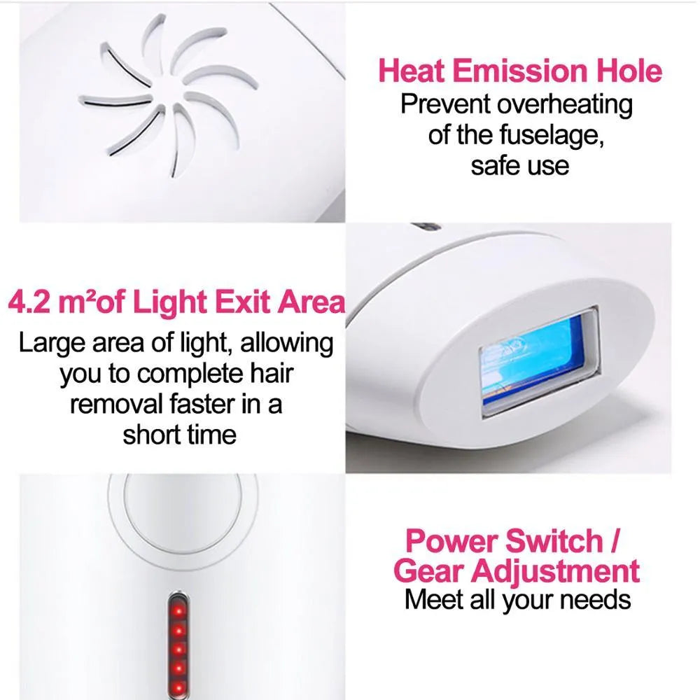 White home laser hair removal instrument with handheld design and UK plug