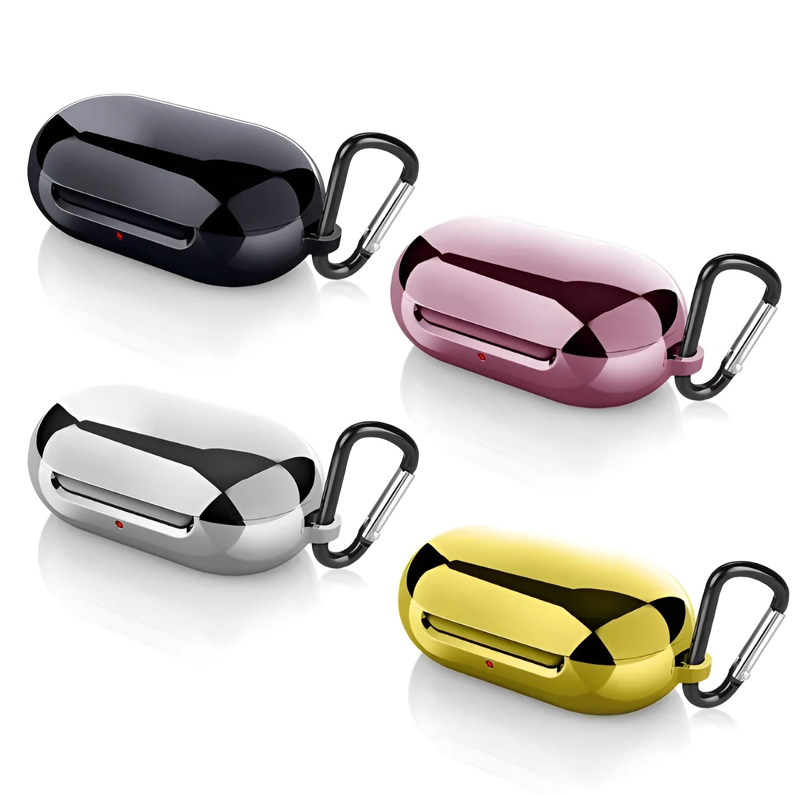 Silicone protective case for Apple and Samsung Galaxy Buds charging cases in black colour