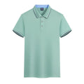 Men's ice silk quick-dry polo shirt in slim fit with short sleeves shown in blue grey colour