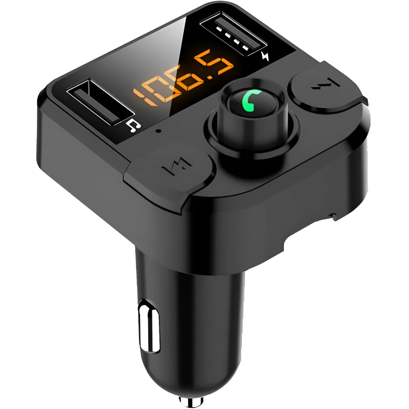 Black car MP3 player Bluetooth FM transmitter with LED dot matrix screen for 12V-24V vehicles