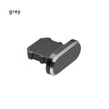 Aluminium alloy dust plug for iPhone charging port in various metallic colours.