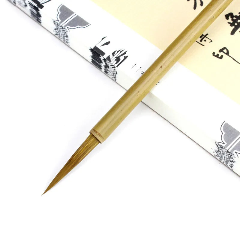 Langhao traditional wolf hair calligraphy brush for detailed art and writing, shown in Size S.