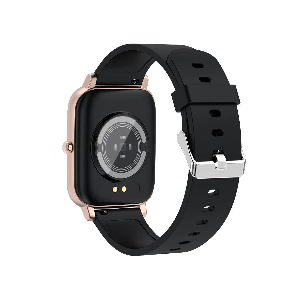 H80 sports smart watch with a black silicone strap and a screen showing heart rate and blood oxygen data.