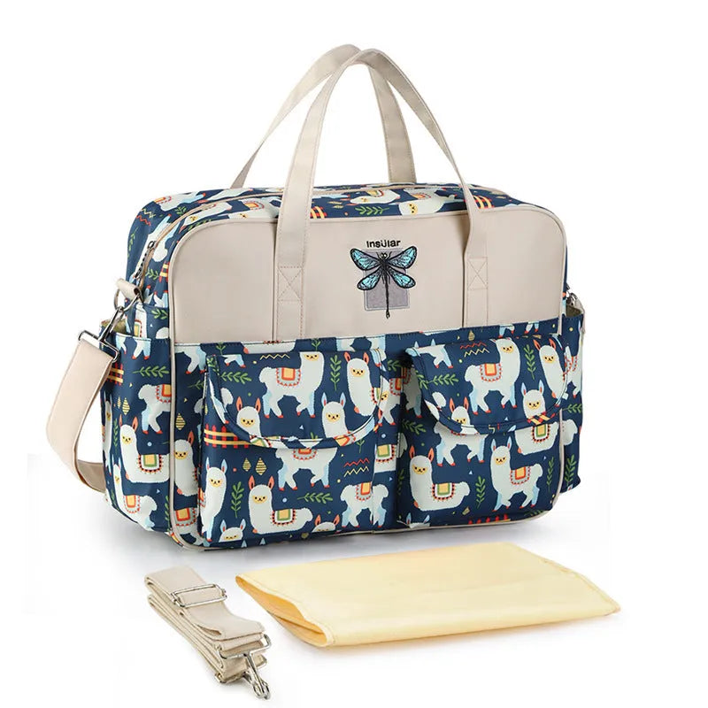 Crossbody mother and baby bag in 380T nylon with multifunctional single shoulder strap, messenger style, colour Flamingo