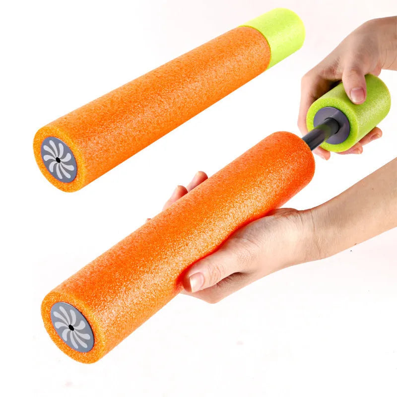 Orange EVA foam handle water blaster with large water cannon, 33cm long summer toy
