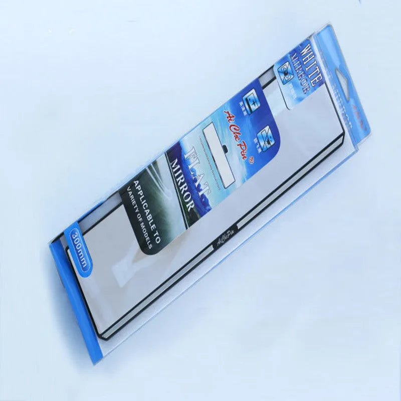 White high definition glass interior rearview mirror with ABS cover, 305x80mm