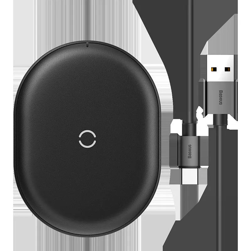Baseus rough texture wireless charging pad with Type-C cable in black or white colour options