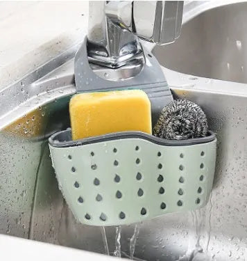 Rubber kitchen drain holder sponge storage rack in beige colour 22 x 13 x 0.5cm