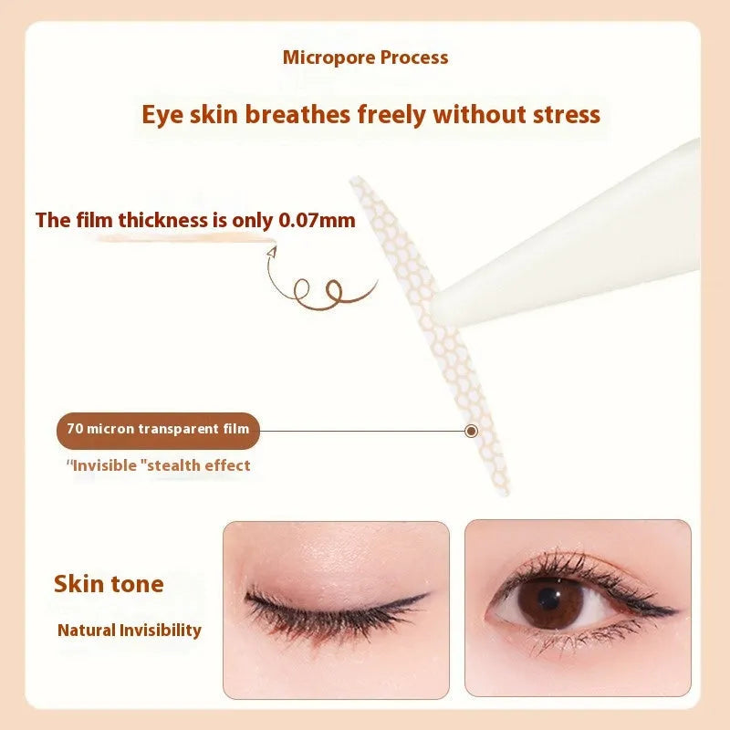 Double eyelid stickers roll with invisible lace material in crescent and olive shapes