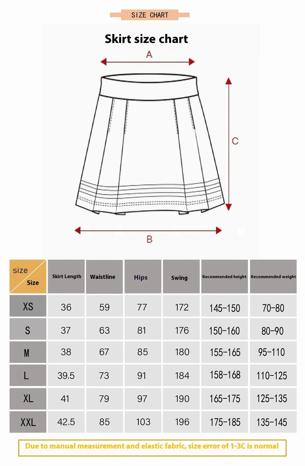 Women's high waist half-length sports skirt for golf tennis badminton in breathable design