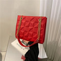 Women's PU shoulder messenger bag, horizontal square, plaid and rhombus pattern, open pocket and phone bag, six colours