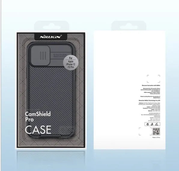 Black Mirror series iPhone 12 case with sliding camera privacy cover in black, blue, or dark green colours